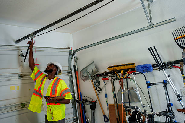 Professional Garage Door Panel Replacement technician working in Pecan Plantation, TX